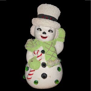 Vintage Ceramic Lighted Snowman